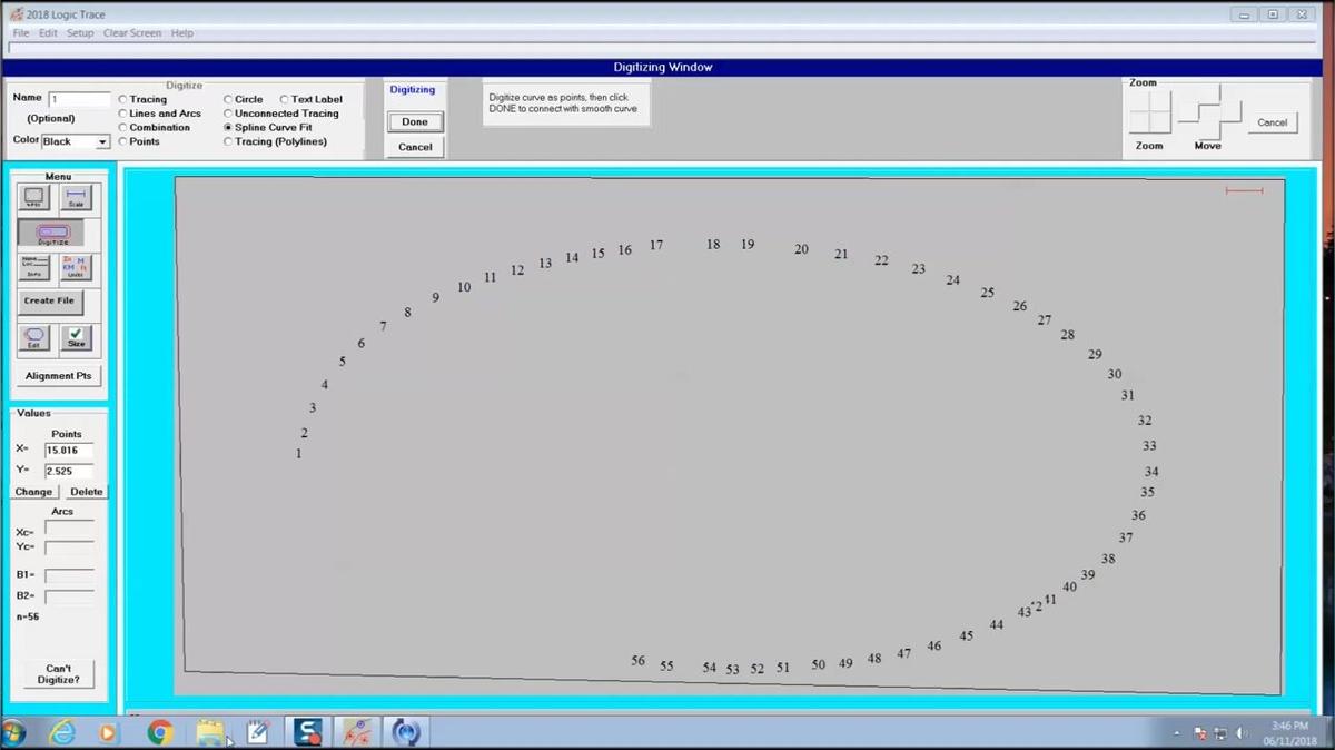 curve fit through points