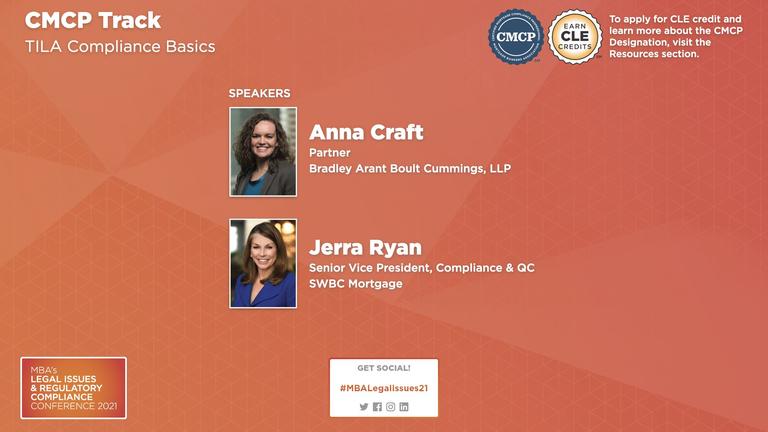 Tuesday Track 1: CMCP TILA Compliance