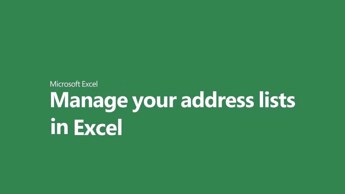 Manage your address lists in Microsoft Excel