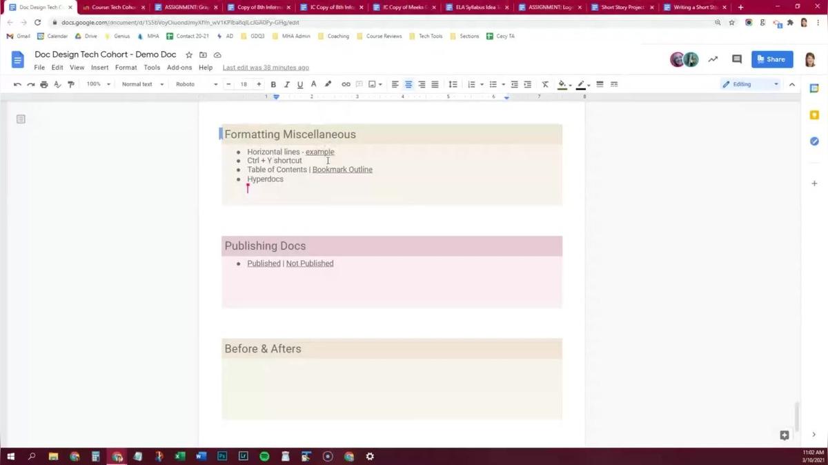Tech Cohort Doc Design Follow Up 3.10.2021
