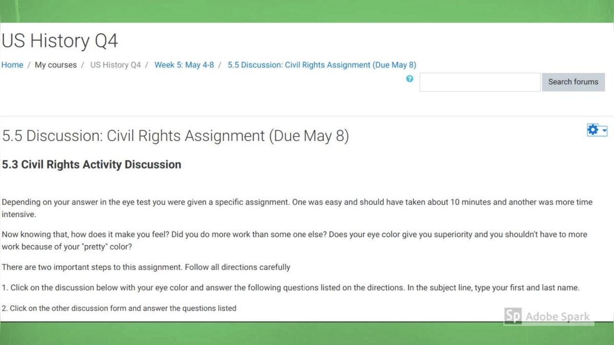 Civil Rights Activity Discussion - How to Post