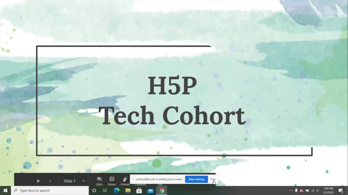 Tech Cohort H5P (Interactive Video, Course Presentation) 1.7.2021