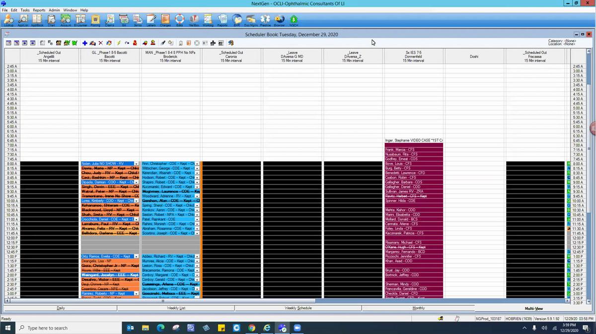 Rescheduling appointments- Nextgen Practice Management