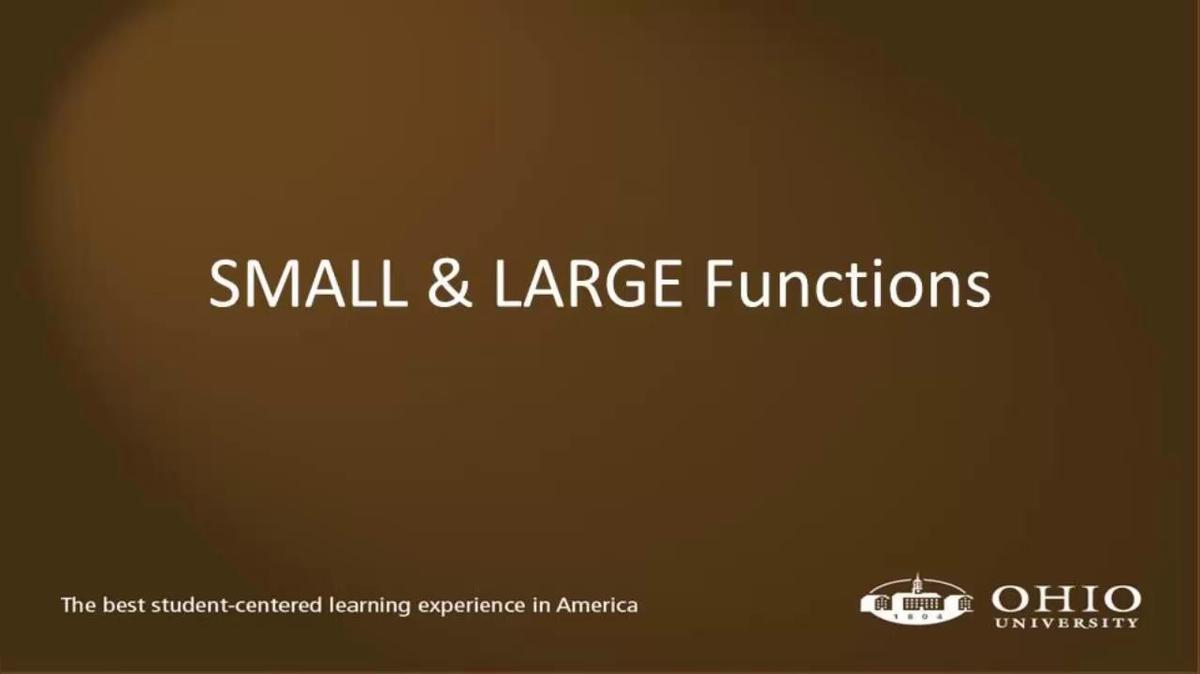 Module 02: Small &amp; Large Functions