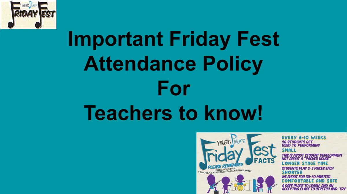 Important Policy about Families and FF Attendance