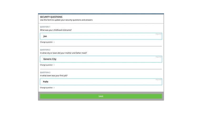 Change Security Questions