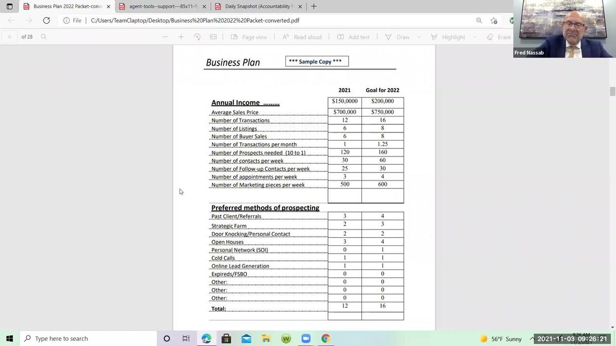 2022 Business Planning with Fred Nassab (11-03-2021)