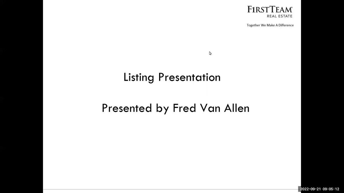 Listing Presentation with Fred Van Allen (9.21.2022)