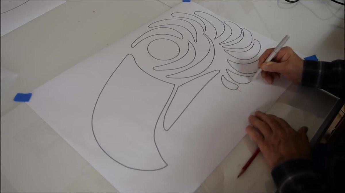 digitize a large bird head