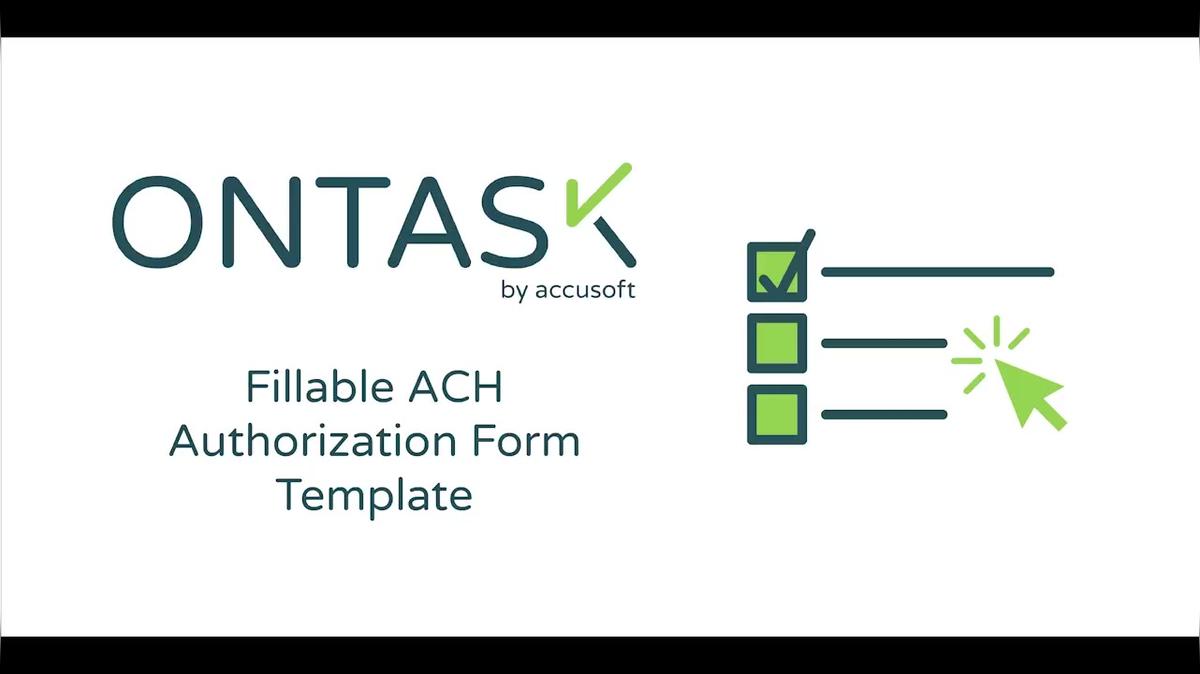 ACH Authorization Form Template