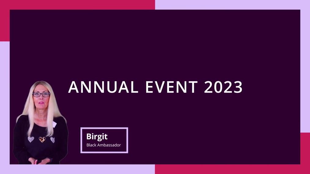 Annual Event 2023 Black Ambassador Birgit (German)