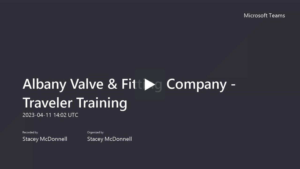 Albany Valve & Fitting Company - Traveler Training-4-11-23 | DIRECT TRAVEL