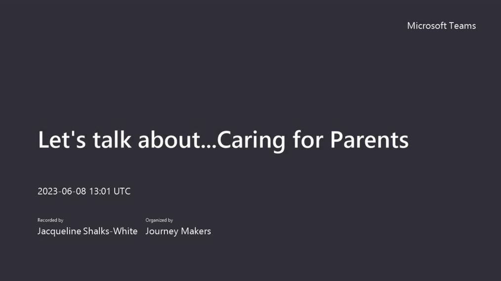 Let's talk about...Caring for Parents