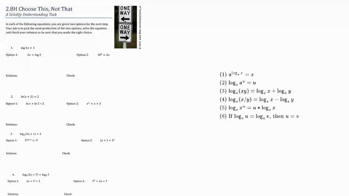 SM III 2.8 Task Introduction Solving Logarithmic Equations using Properties of Logs.mp4