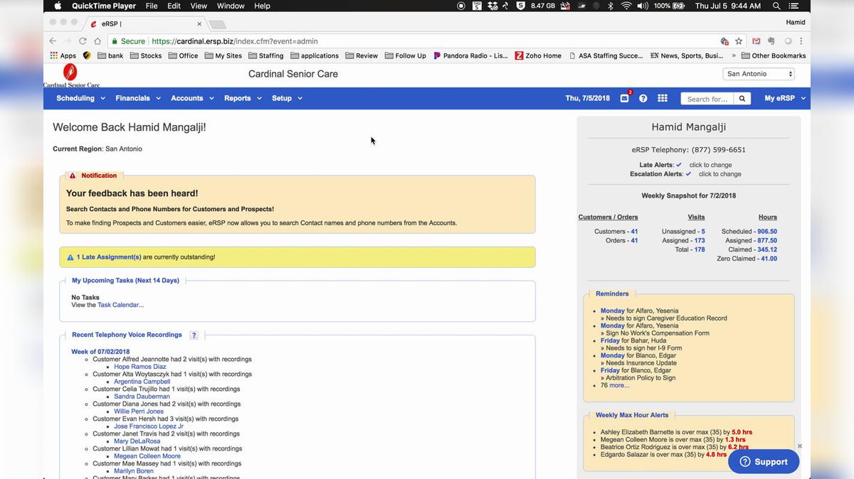 adding a shift for a current client to the calendar.mov
