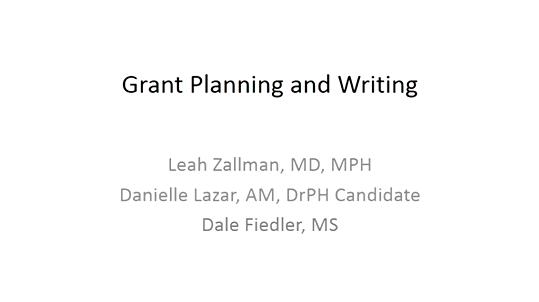 Session 10: Grant Planning and Writing