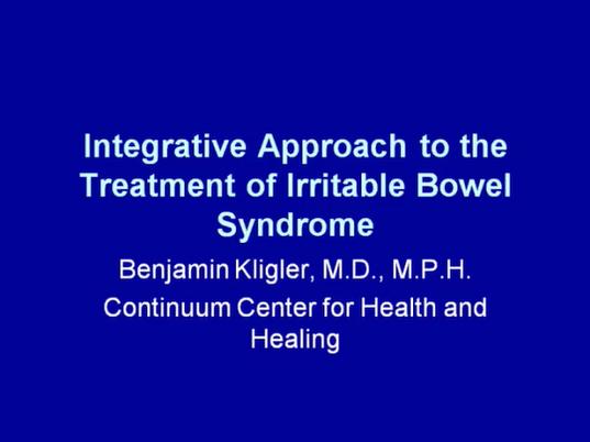 Integrative Approach to the Treatment of Irritable Bowel Syndrome