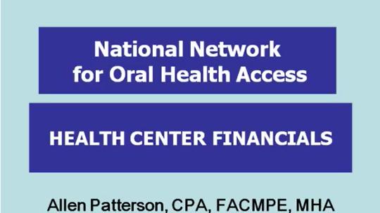 Financial Management of Health Center Oral Health Programs