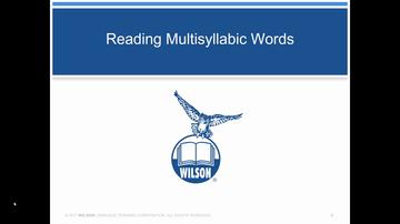 Reading Multi Syllabic Words