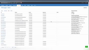 Email Messages Tab - Sent
