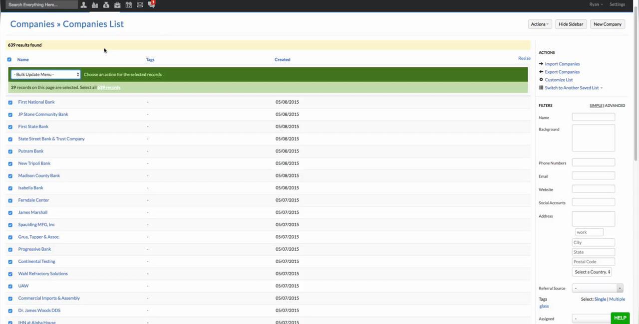Bulk Email - Send to first contact under companies