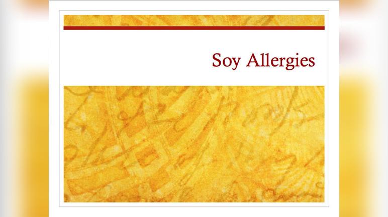 Nutrition Training - 5 - Soy Allergies