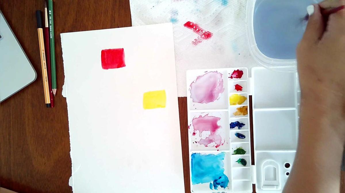 Watercolor color wheel