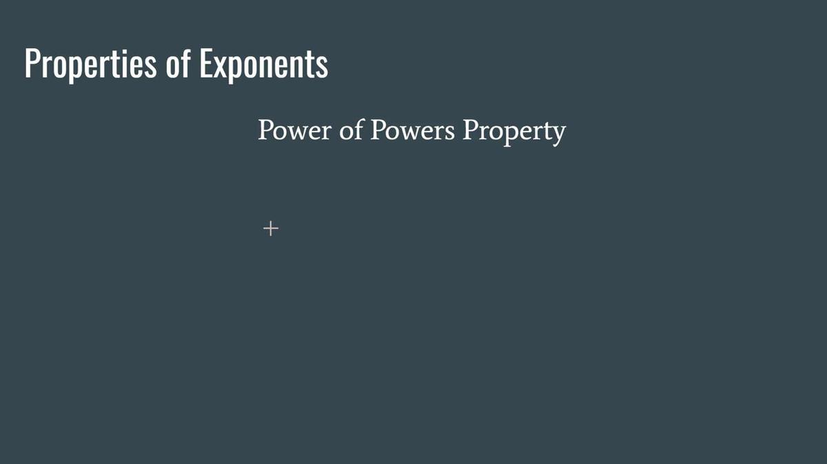 Properties of Exponents Power of Powers Property.mp4