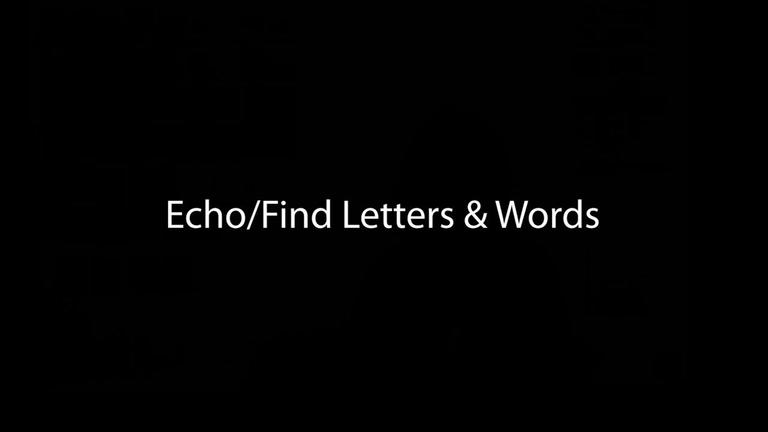 Echo/Find Letters and Words (8:35)
