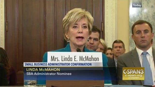 Linda McMahon confirmation to SBA Adminstration