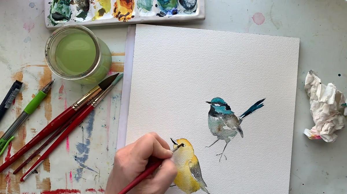 Wren and Warbler Painting - Kara Aina