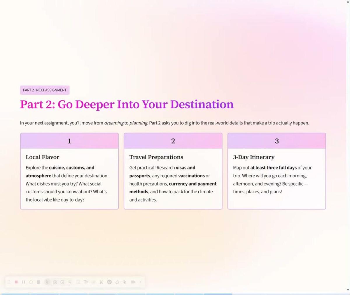 Graduation Getaway Part 2 Instructions