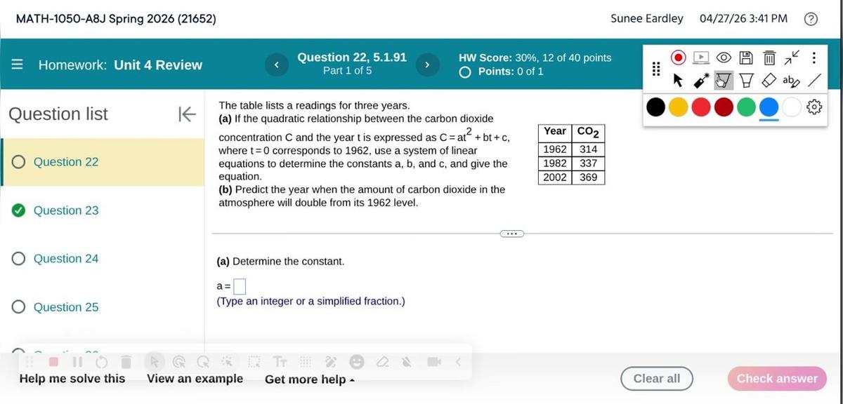 Math 1050 Unit 4 Review #22