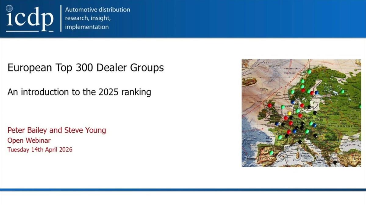 ICDP webinar Top European 300 dealers