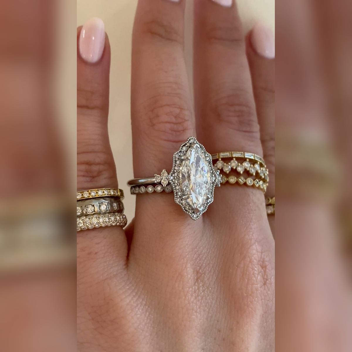 Evelina Marquise Wedding Band Pairings