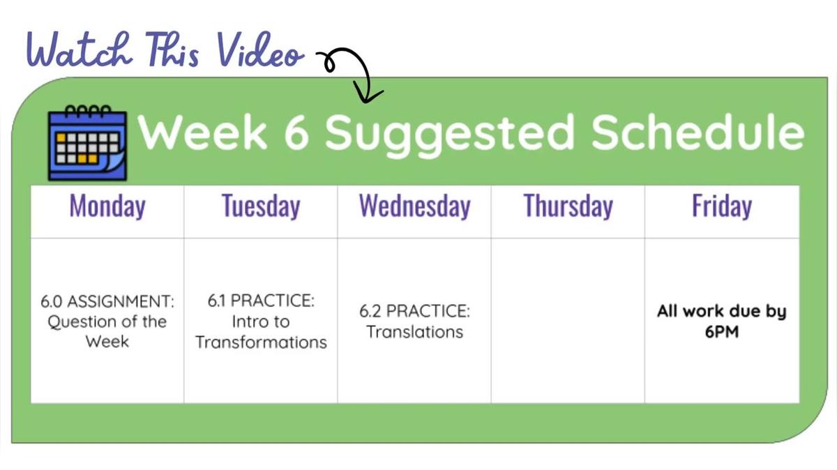 Q3 W6 SM1H - Weekly Video