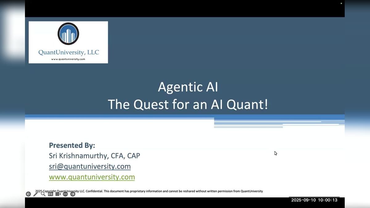 Agentic AI &amp; Large Language Models for Quantitative Finance: Applications in Trading, Risk, and Portfolio Construction