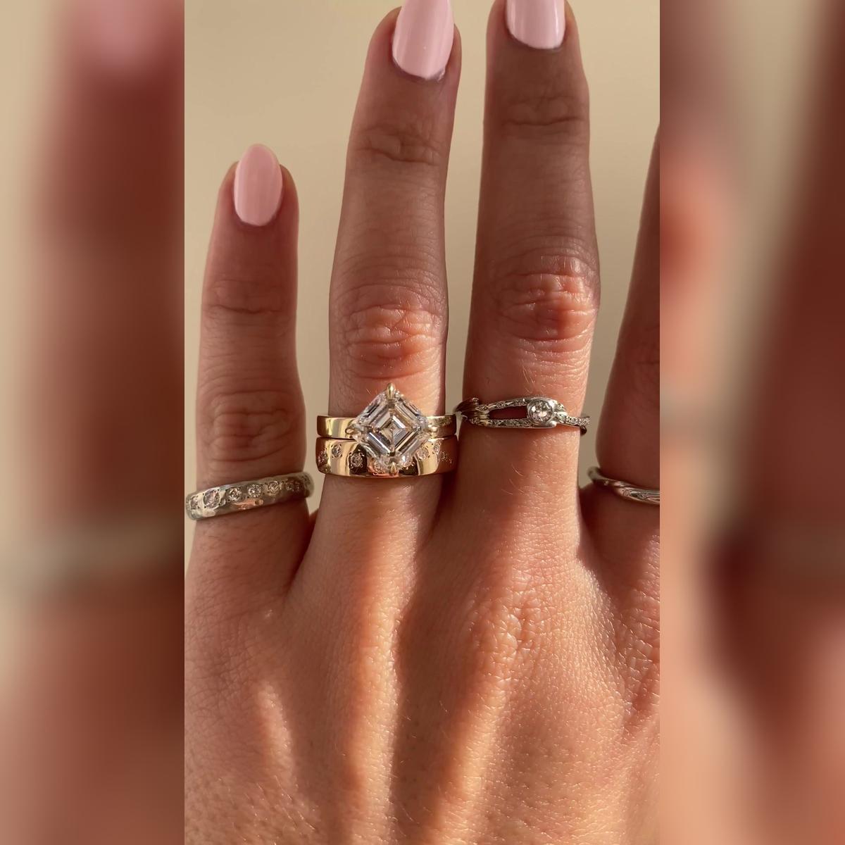 Malone Asscher Wedding Band Pairings