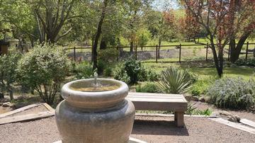 Bubbling fountain and breeze