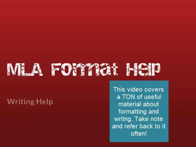 MLA Formatting and Writing Help.mp4