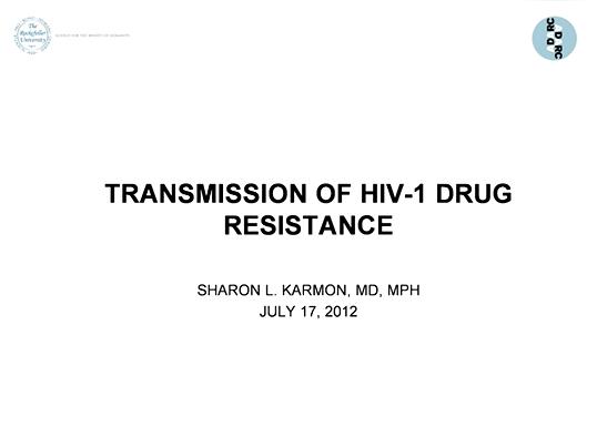 Transmission of HIV-1 Drug Resistance
