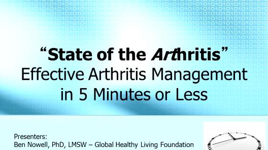 State of the Arthritis:  Effective Arthritis Management in 5 Minutes or Less