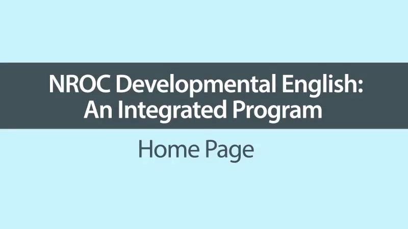 NROC Developmental English—An Integrated Program, Home Page