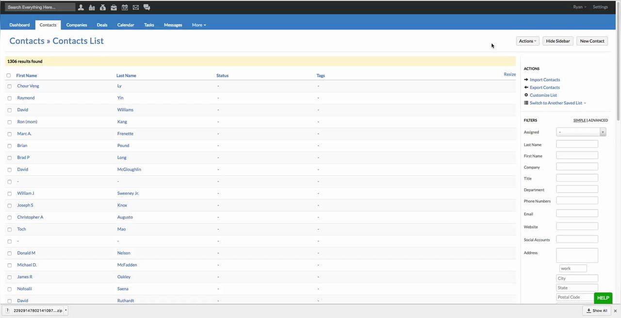 Export Contacts - Ignoring all Filters