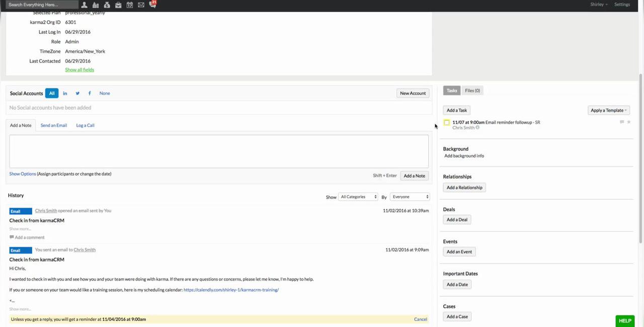 Track Reply - When task is created