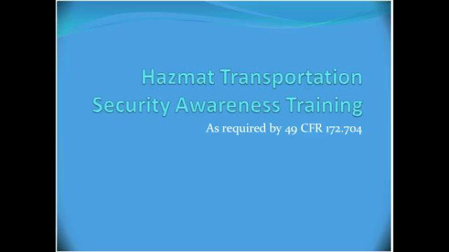 AUO HazMat Security Awareness