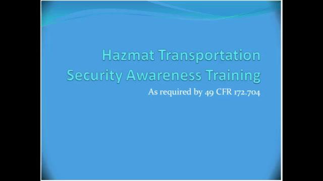 AUO HazMat Security Awareness