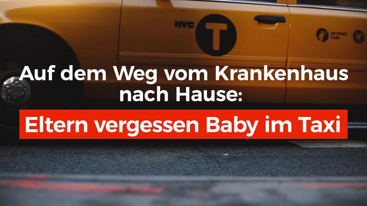 Auf dem Weg vom Krankenhaus nach hause Eltern vergessen Baby im Taxi