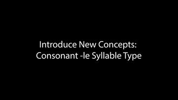 Introduce New Concepts- Consonant -le Syllable Types (3:04)