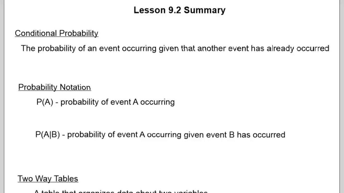 Lesson 9.2 Summary.vid